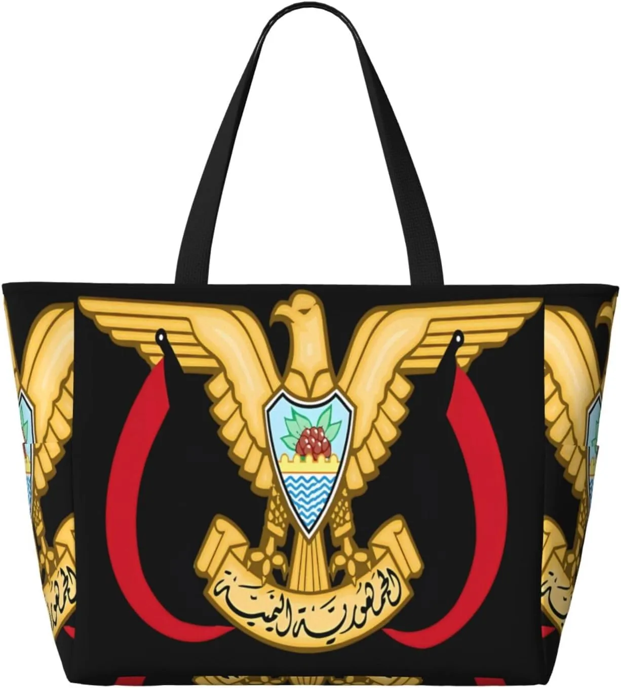 Jamaica With American Tote Bag With 8 Storage Pockets Top Zip Shoulder Bag Handbag For Travel Work Women
