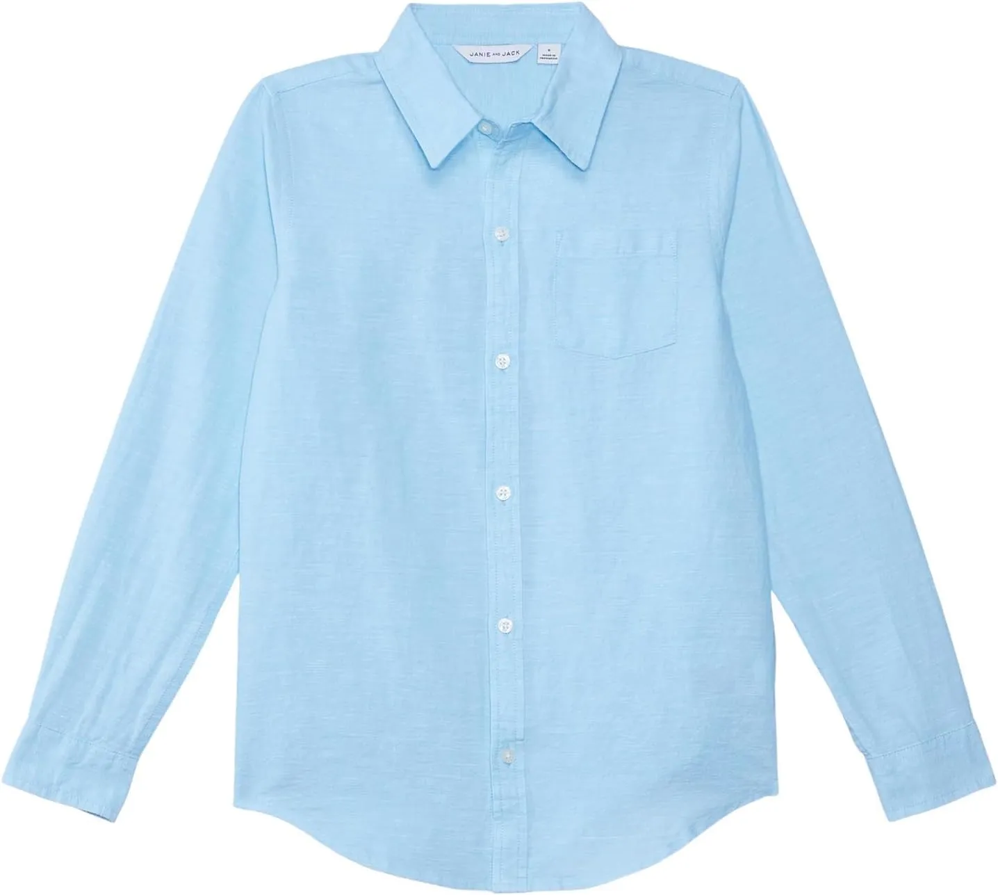 Janie and Jack Boys' Linen Roll-up Shirt (Toddler/Little Big Kid)