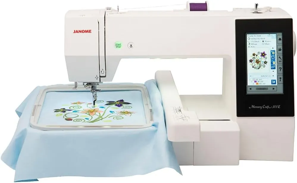 Janome Memory Craft 500E Limited Edition Embroidery Machine with FREE Bundle