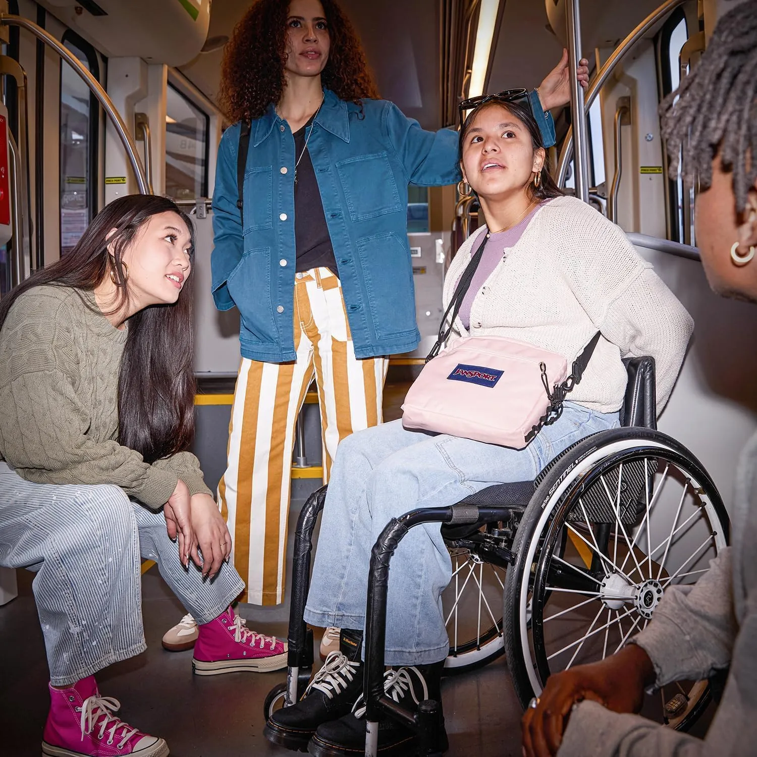 JanSport Central Adaptive Accessory Bag – Wheelchair & Walker Compatible, Versatile Carry Options, Tuck-Away Adjustable Loops, SaniStash Pocket for Easy Access, Blue Dusk