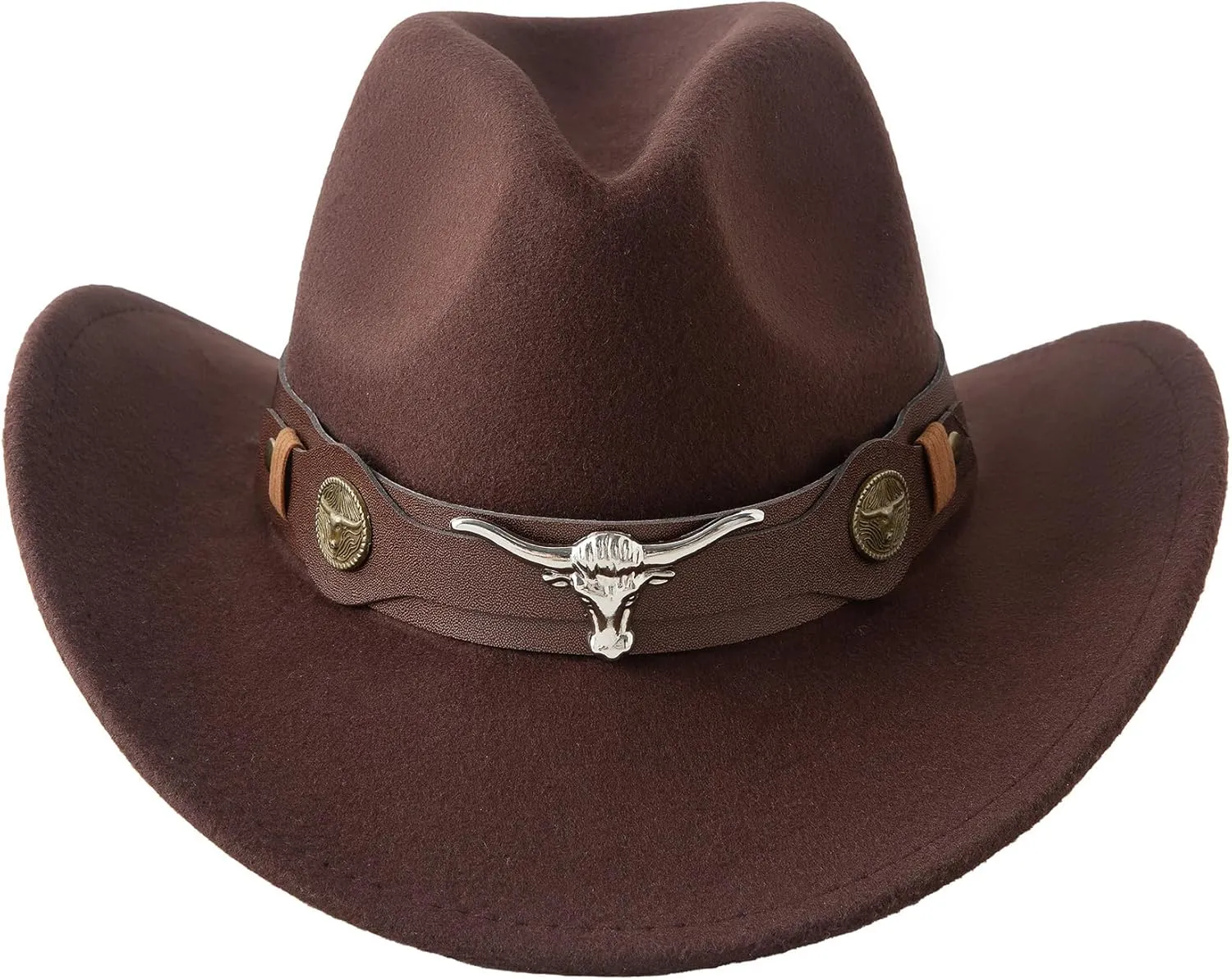 Jastore Kids Western Hats Boys Girls Cowboy Felt Hat Jazz Fedora Cowgirl Hats with Belt Buckle