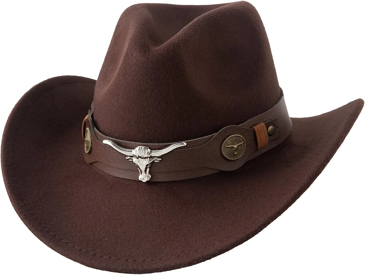 Jastore Kids Western Hats Boys Girls Cowboy Felt Hat Jazz Fedora Cowgirl Hats with Belt Buckle