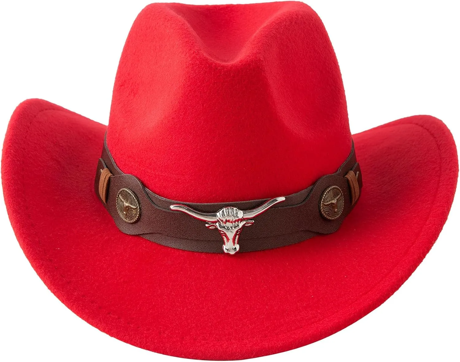 Jastore Kids Western Hats Boys Girls Cowboy Felt Hat Jazz Fedora Cowgirl Hats with Belt Buckle