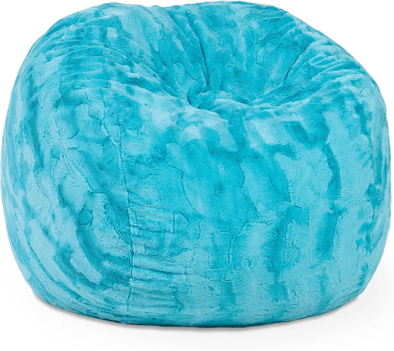 Jaxx Saxx 3 Foot Bean Bag Chair - Faux Fur - Fun Colors, Maui Turquoise