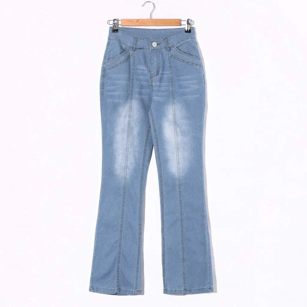 Jeans Up Trousers Women’s Jeans Poket Pants Mid Casual Denim Lace Women's Jeans Jeans Womens Jeans Jeans