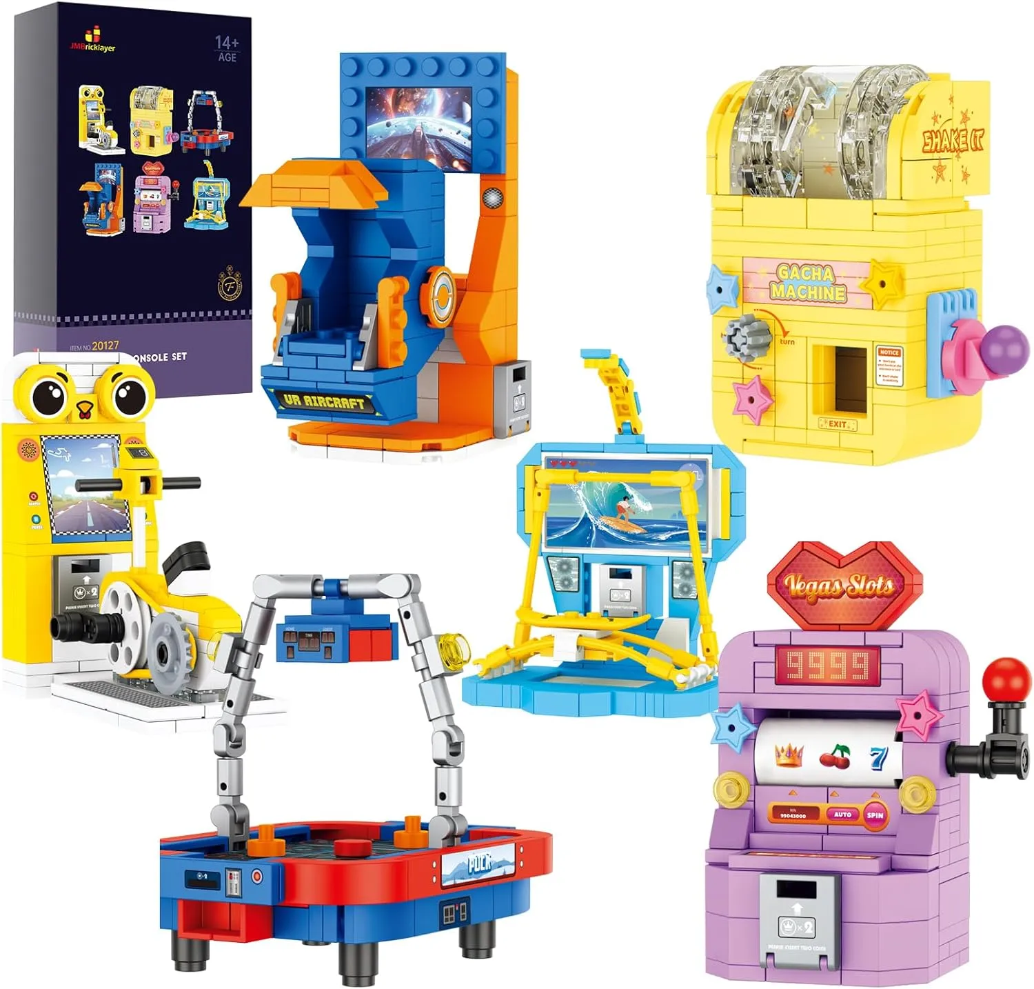 JMBricklayer Funny Game Party Favors Building Set 20127, 6 Mini Game Console Collectible Model, Micro Blocks Sets Toys for Ages 8-13, Party Supplies Gifts for Kids, Goodie Bags, Birthday, Christmas