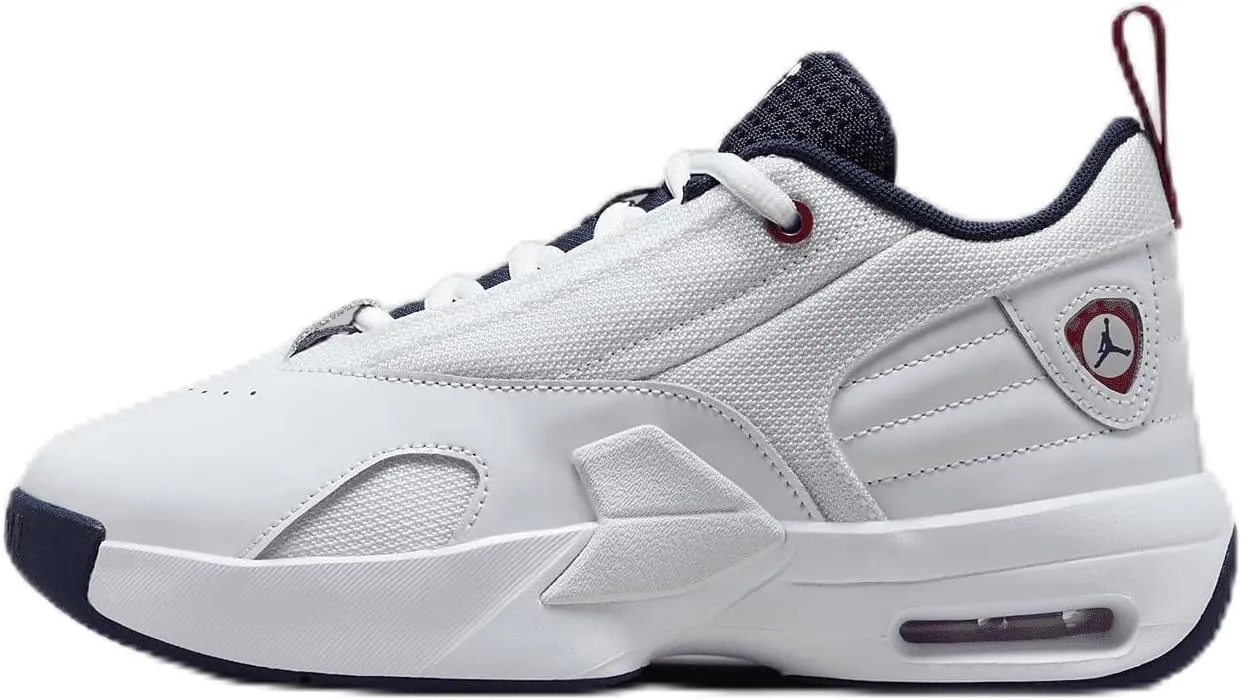 Jordan Max Aura 6 Big Kids' Shoes (FQ8297-100, White/Varsity Red/Midnight Navy) Size 6.5
