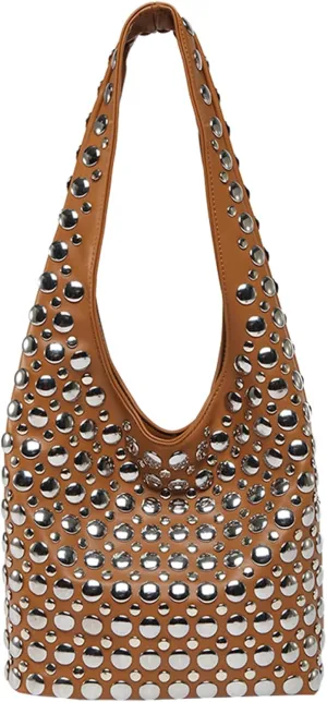 JQAliMOVV Studded Purses for Women Vegan Leather Tote Bag 90s Y2K Punk Purse Stud Shoulder Handbags