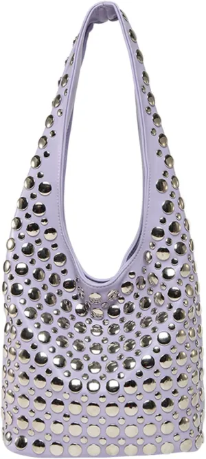 JQAliMOVV Studded Purses for Women Vegan Leather Tote Bag 90s Y2K Punk Purse Stud Shoulder Handbags