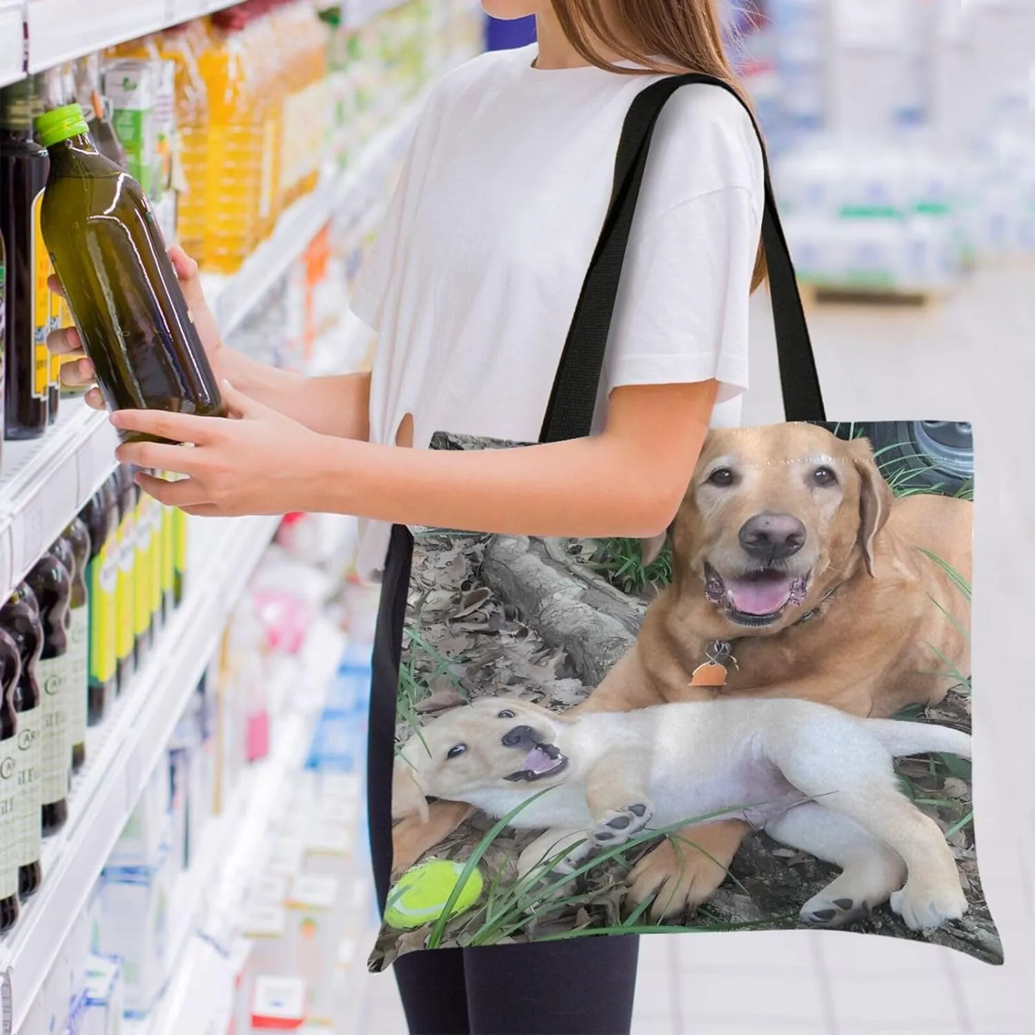 JSTEL Custom Photo Canvas Tote Bag Personalized Picture Tote Bag Customized Photo Tote Bag Women Gift
