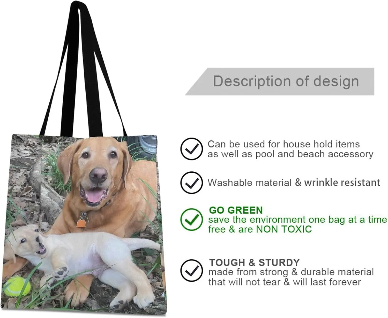 JSTEL Custom Photo Canvas Tote Bag Personalized Picture Tote Bag Customized Photo Tote Bag Women Gift