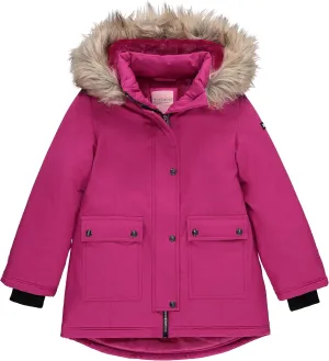 Juicy Couture Girls Coat, Faux Fur Hooded Winter Jacket, Warm Padded Parka Hoodie, Kids Heavyweight Winter Coat