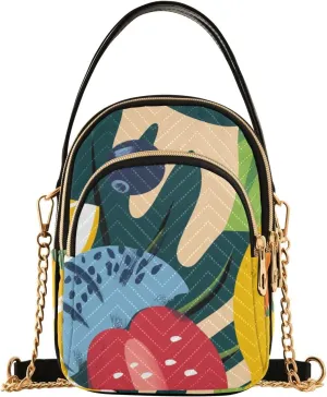 Juicy Tropical Fruits Small Women's Crossbody Purse, Shoulder Bag for Women Handbags Cell Phone Purse