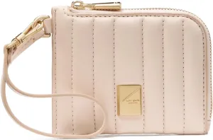 kate spade new york Deco Quilted Leather Coin Card case Wristlet, Milk Glass