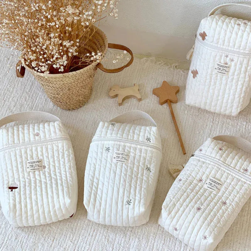 Kawaii Custom Name Mommy Bag 🌸✨ Cute Multifunctional Baby Carriage Hanging Bag with Embroidery 💖 Mother & Baby Essentials!
