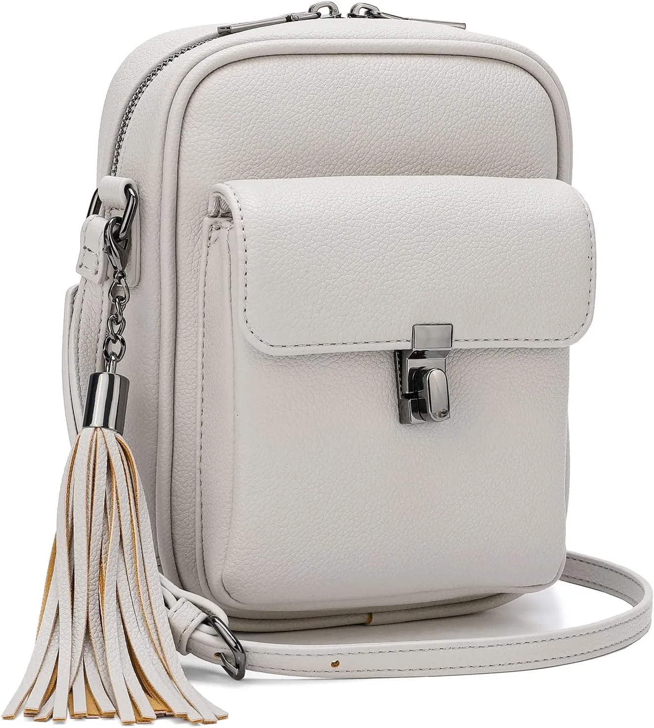 Keyli Small Crossbody Bags for Women Waterproof Leather Cell Phone Purse Trendy Zip Clutch Shoulder Bag with Multi Pockets