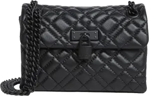 Kurt Geiger London Mini Brixton Drench Leather Shoulder Bag (Black)
