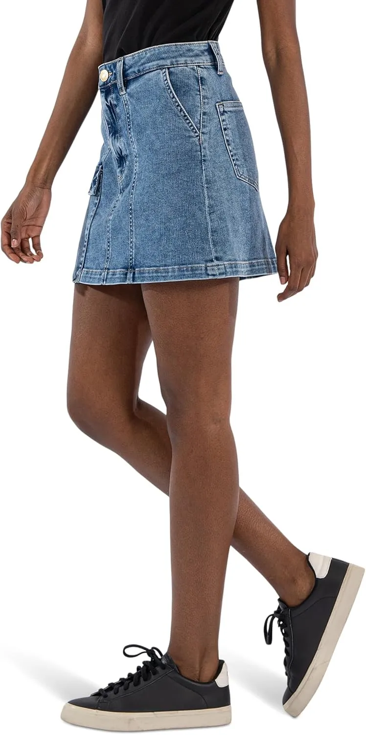 KUT from the Kloth Women's Zoe Skirt Seam at Frt-Slash Slong Rt BTM Pkts