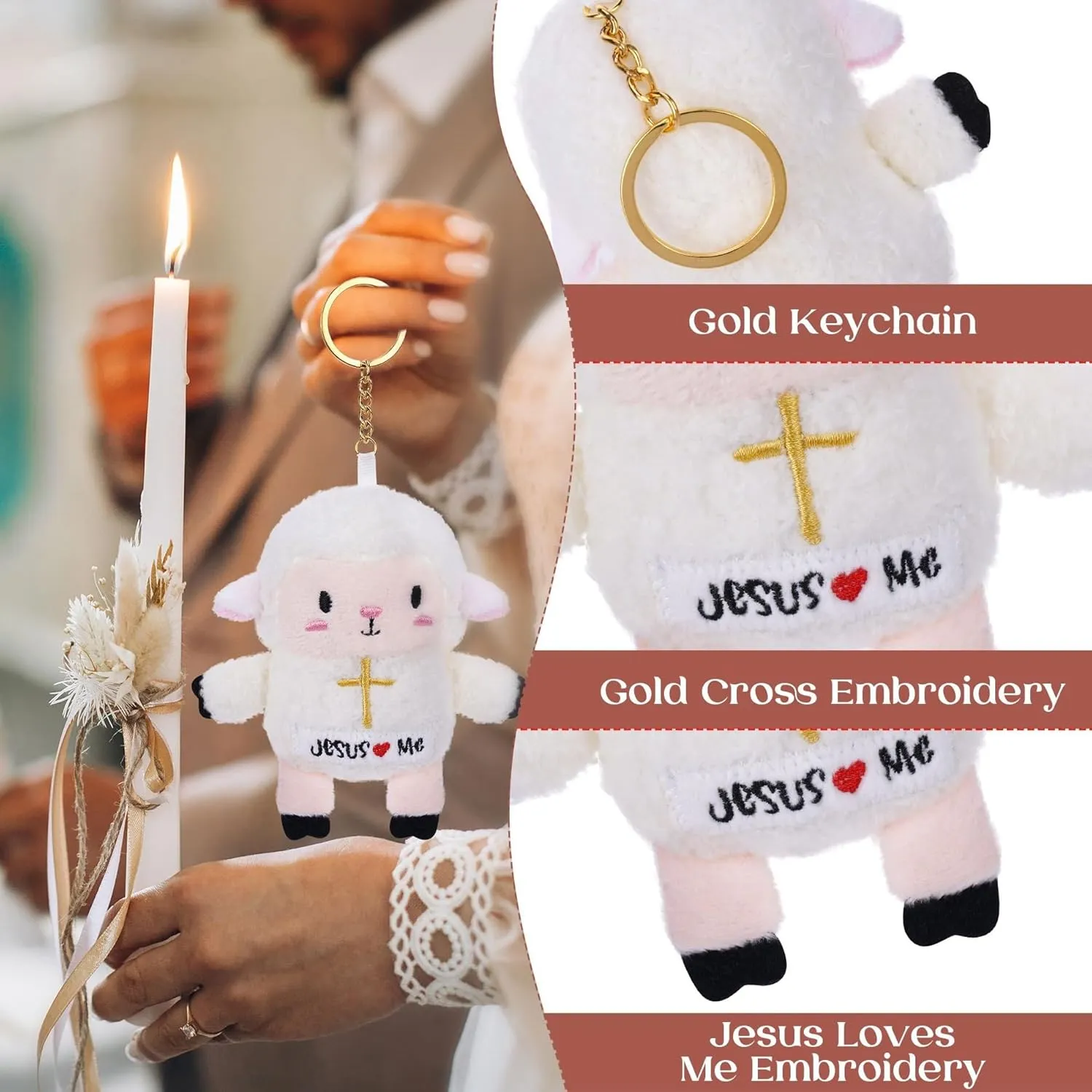 Lamb Plush Sheep Stuffed Animal - 12 Pack Mini Plush Lamb of God Kids' Party Favor Jesus Love Me Religious Celebrations Gifts