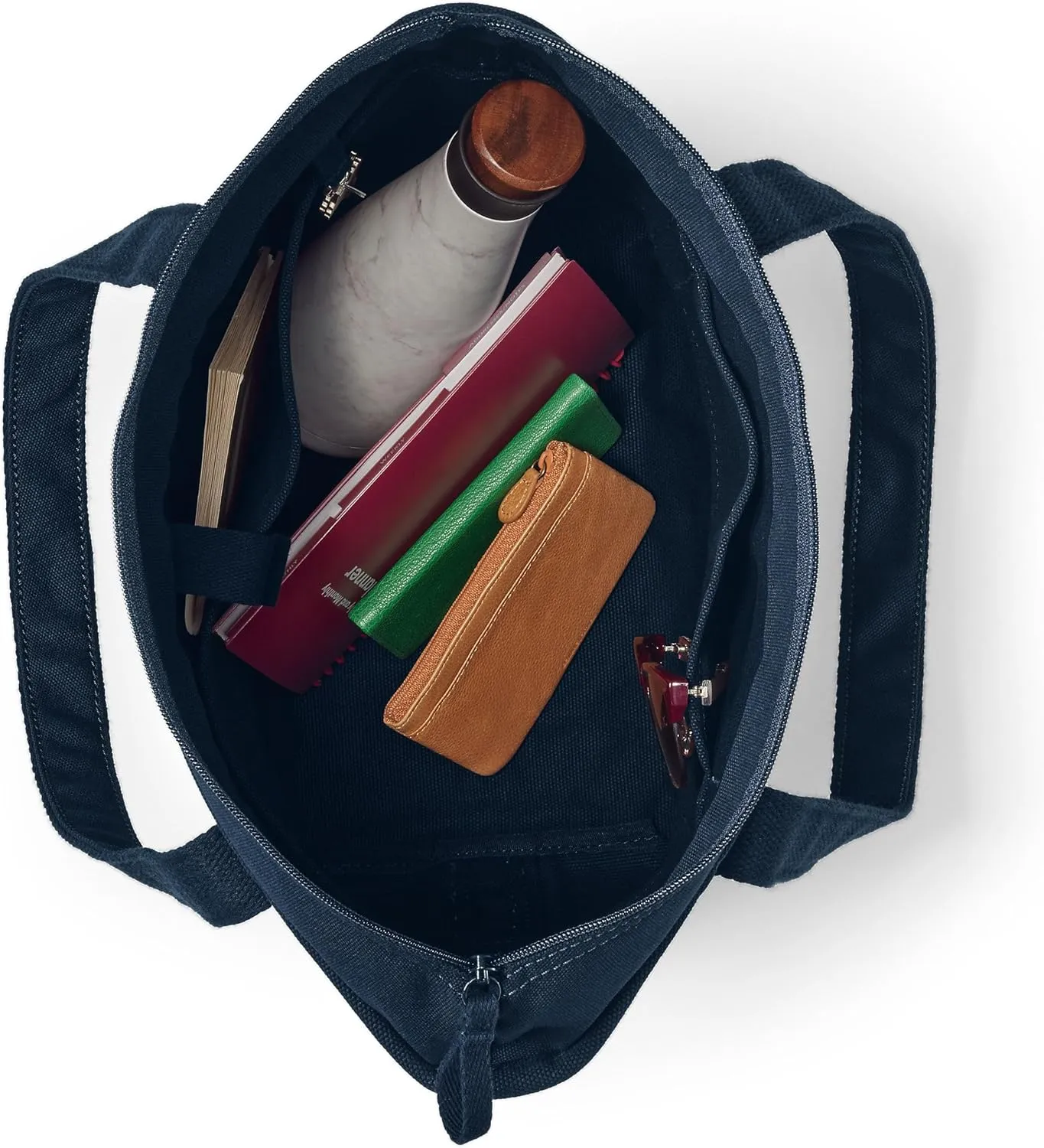 Lands' End Zip Top Canvas Tote Bag
