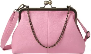 Lanpet Women Classical Kiss Lock Clutch with Chain Strap Shoulder Bag Purse Wallet