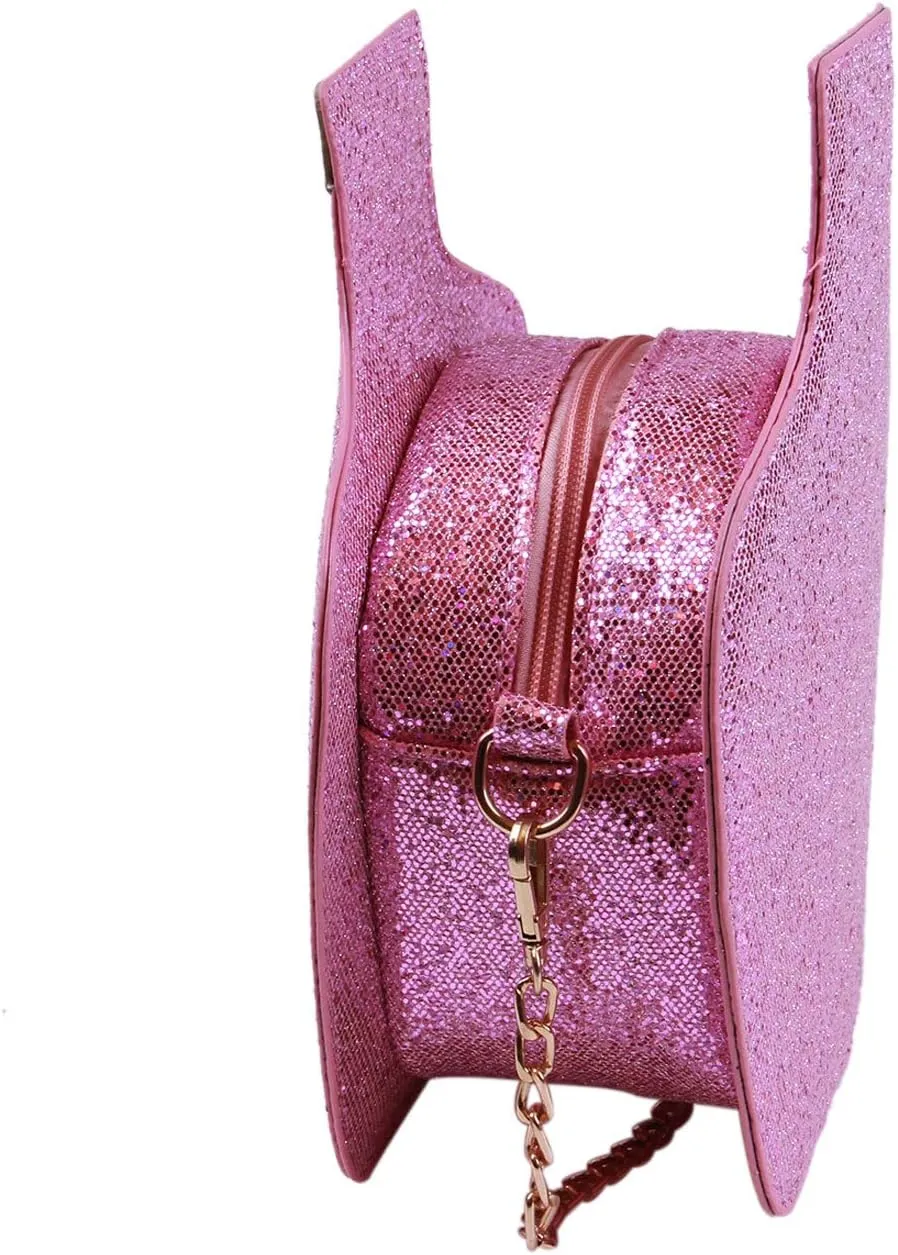 Lanpet Women Sequins Cross Body Bag Bottle Shaped Evening Chain Strap Shoulder Bag