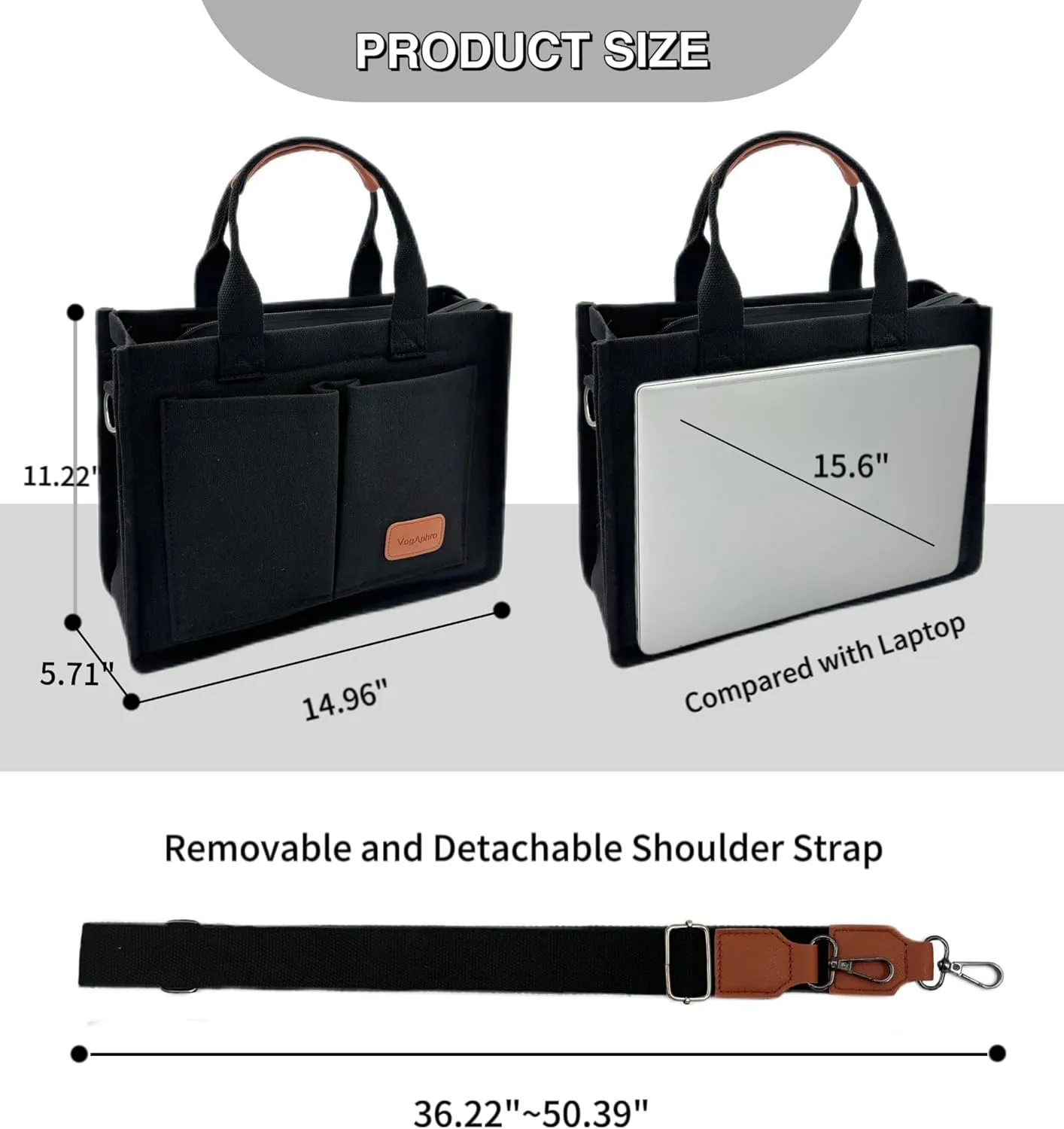 Large Canvas Tote Bag for Women Work Tote Bags with Pockets Laptop Crossbody Purses Everyday Bag Handbags for Travel