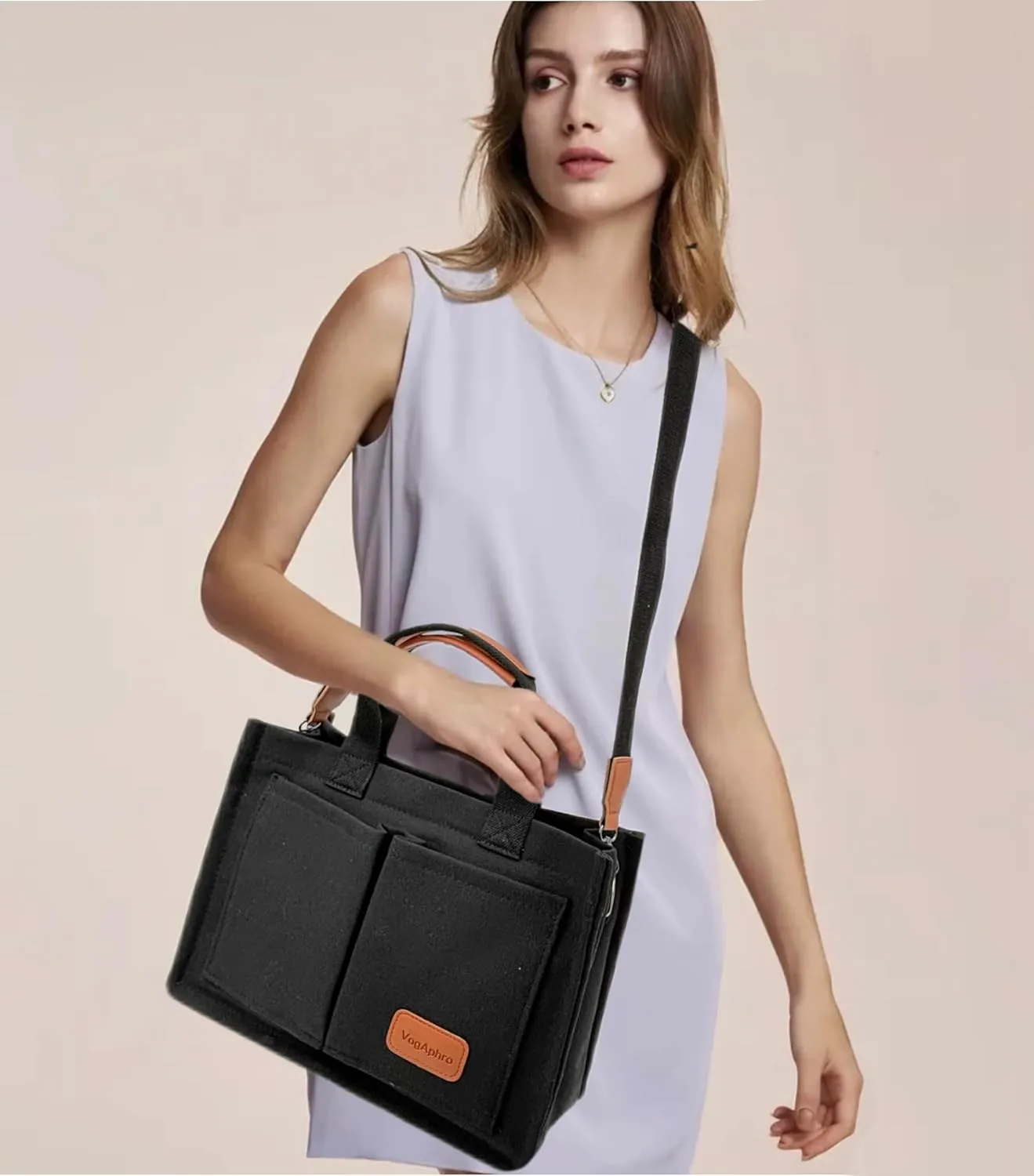 Large Canvas Tote Bag for Women Work Tote Bags with Pockets Laptop Crossbody Purses Everyday Bag Handbags for Travel