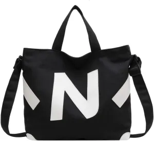 Large Canvas Tote Bags with Zipper for Women Shoulder Trendy Bag for Work Travel Shopping