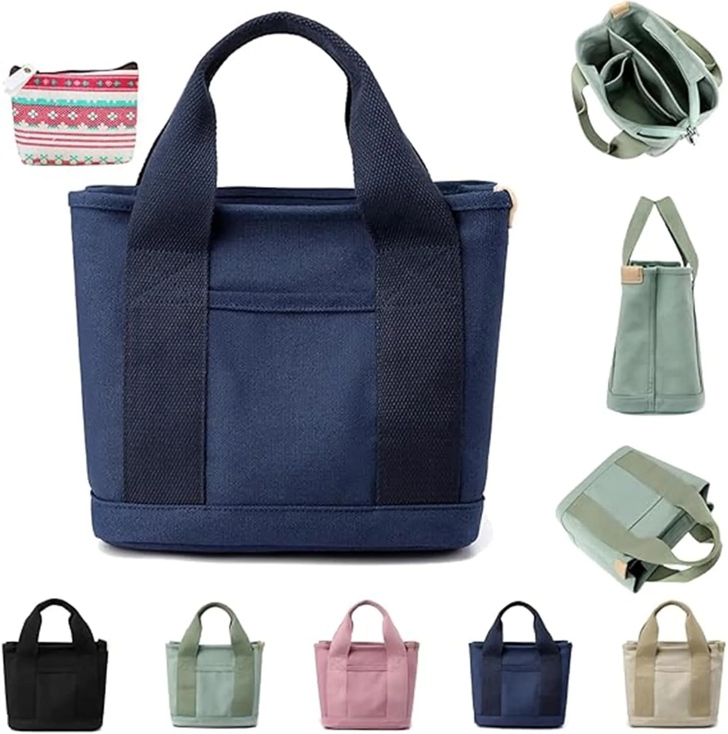 Large Capacity Multi-pocket Handbag Handmade, Crossbody Tote Bag with Zipper for Travel, Work