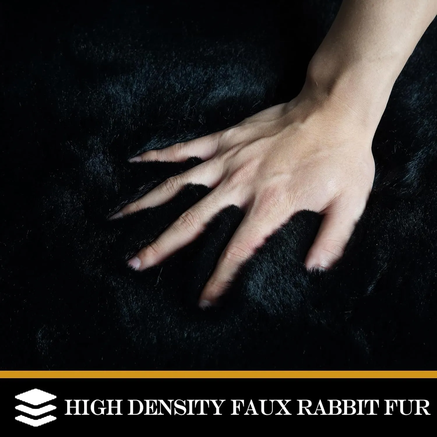 Latepis Black Shag Rug 2x4 Rugs for Bedroom Furry Shaggy Rug Washable Faux Rabbit Fur Rug Small Cute Rug Fluffy Rug for Cushion Nursery Kids Room Home Decor Sheepskin