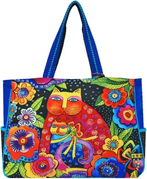Laurel Burch Mother Daughter In Flowers Large Tote