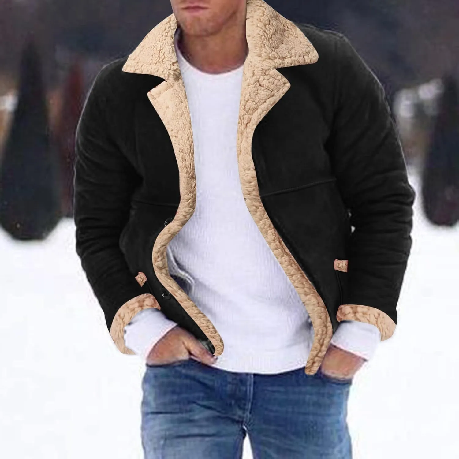 LCMTWX Mens Winter Coats Winter Jacket Coat Leisure Plus Size Hat Zip Pocket Cotton-Padded Warm Soft Hooded Jacket Mens