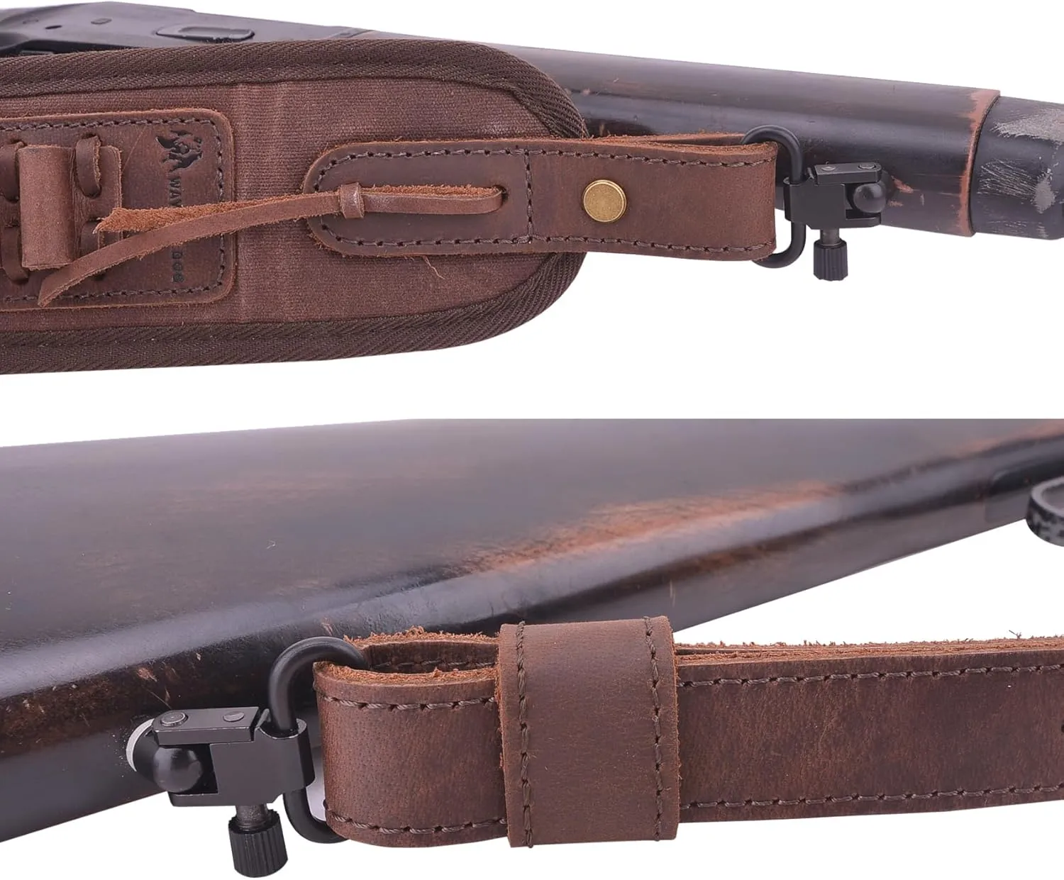 Leather Ammo Holder Rifle Sling Hunting Gun Strap for 30/30 .357 .45 .45-70 .22 12GA 20GA