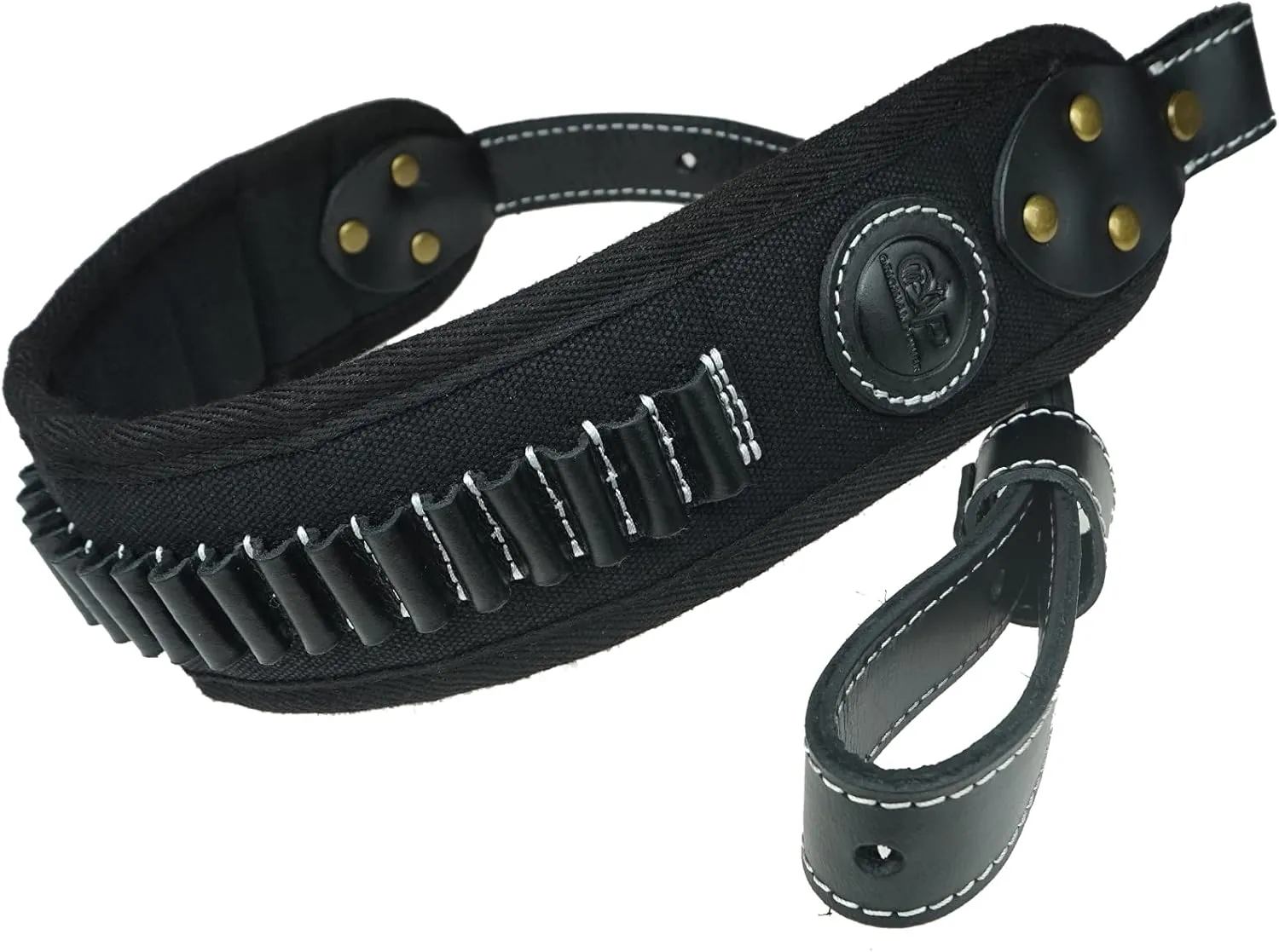 Leather Canvas Cartridge Sling for Rifle 17HMR.22LR.22MAG Shell Holder Shoulder Straps