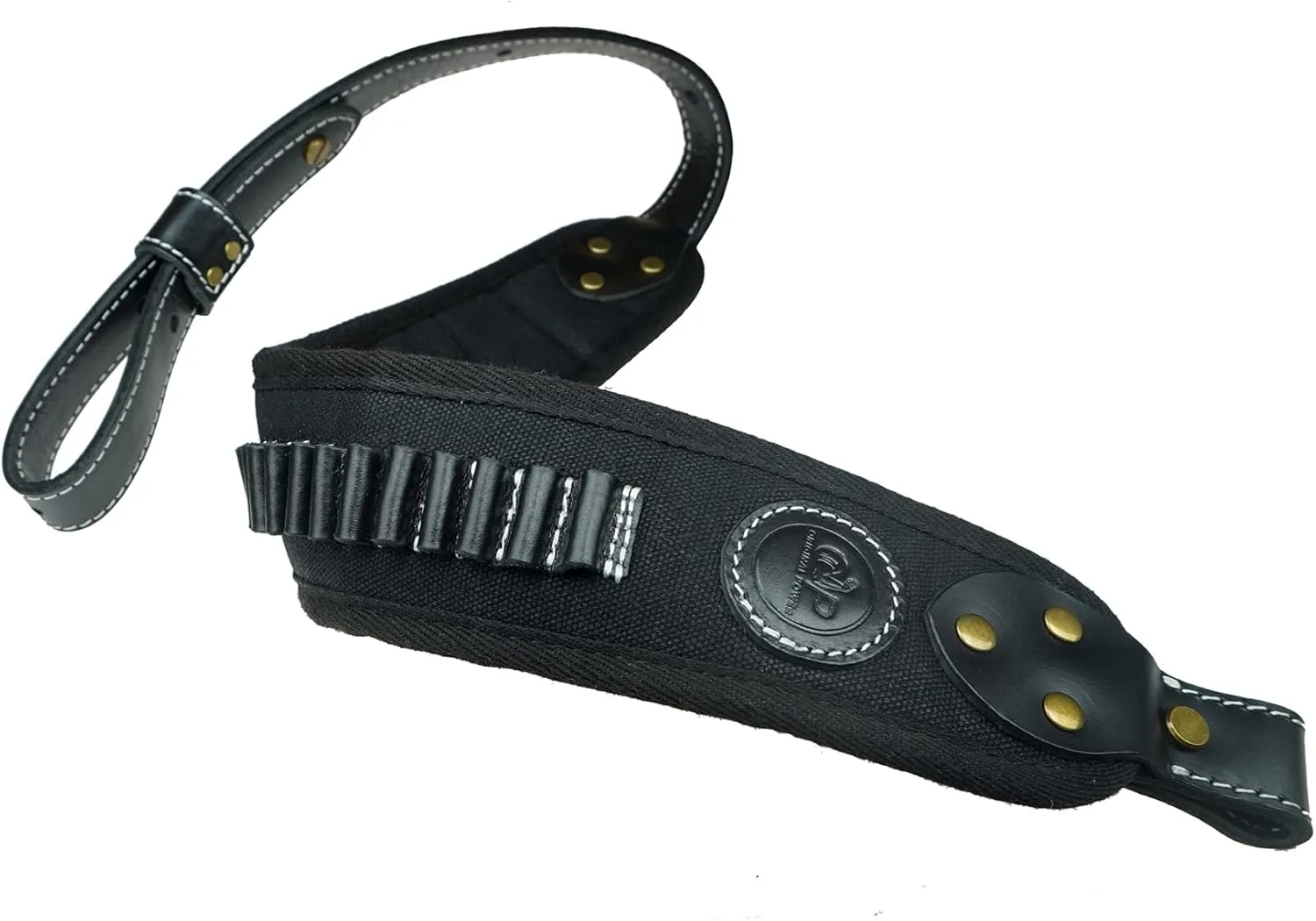 Leather Canvas Cartridge Sling for Rifle 17HMR.22LR.22MAG Shell Holder Shoulder Straps