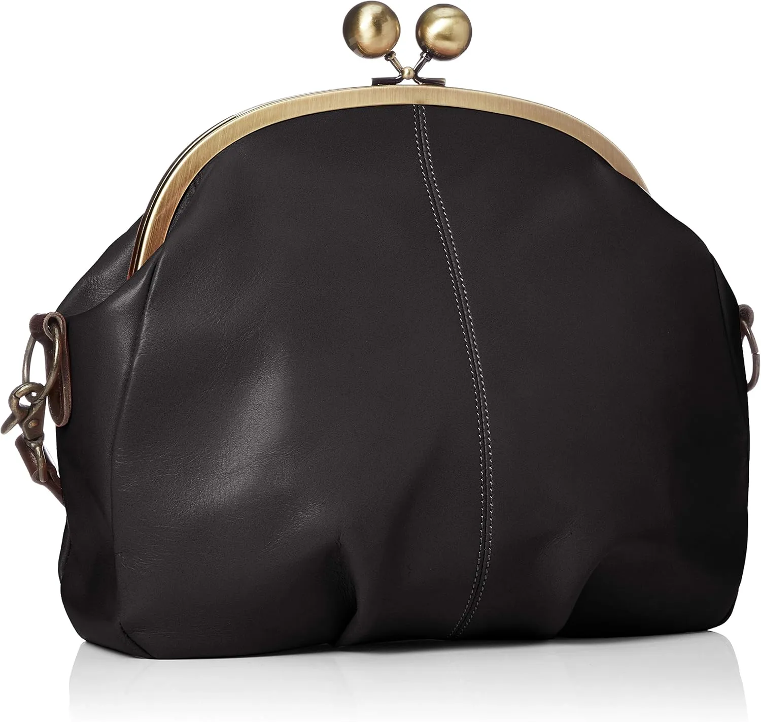 Leather Shoulder Bag with Clasp