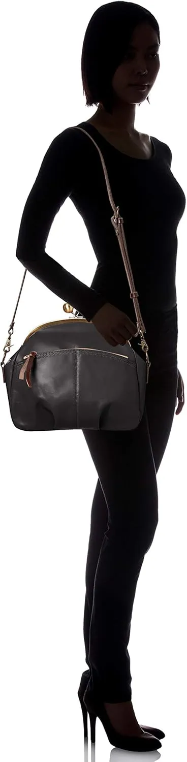 Leather Shoulder Bag with Clasp