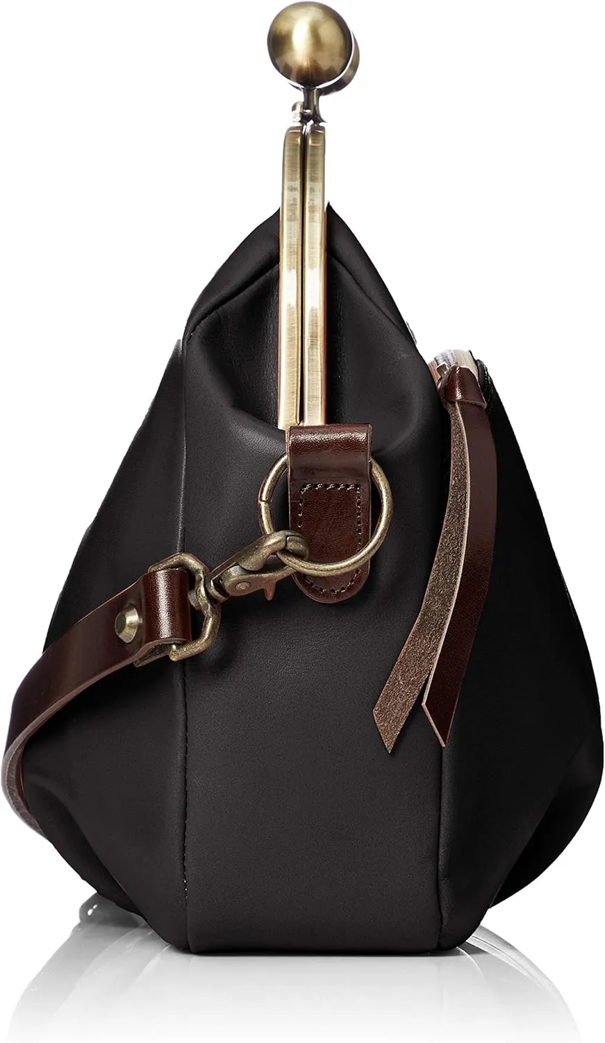 Leather Shoulder Bag with Clasp