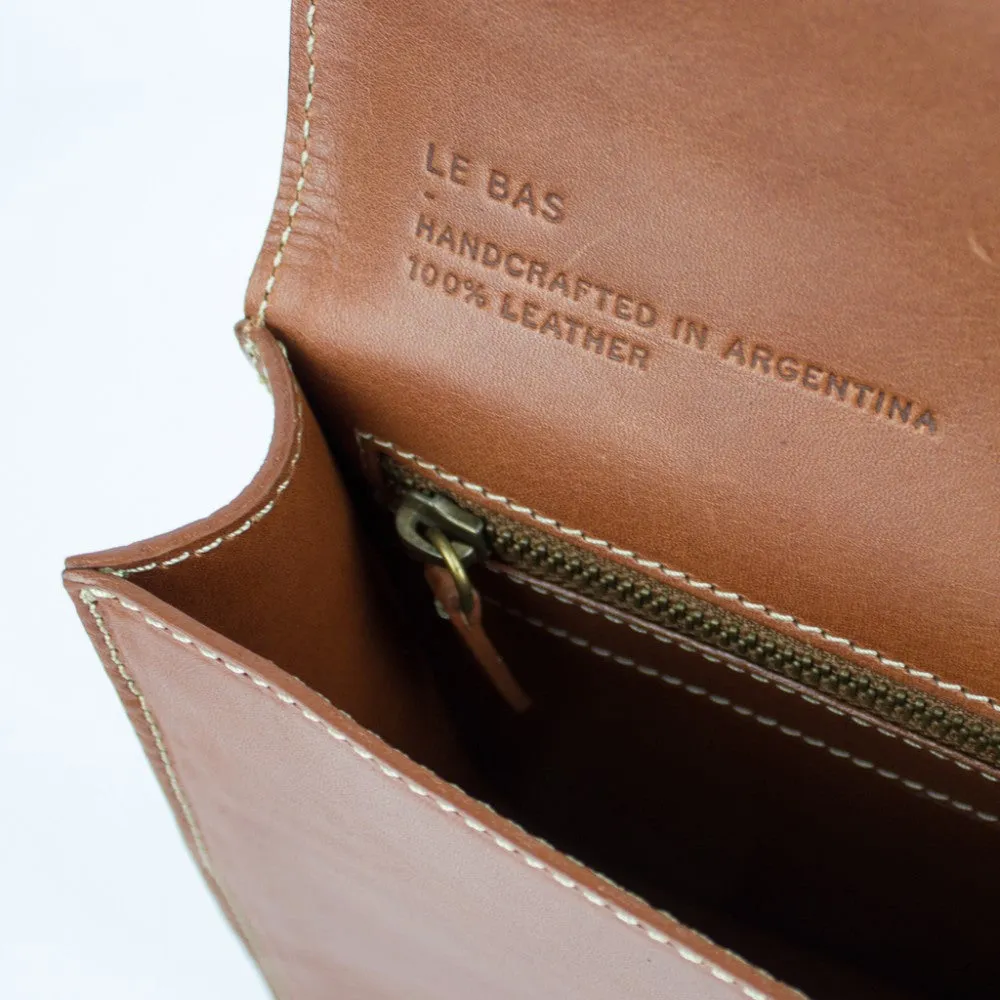 leather shoulder S1 Bag in chestnut