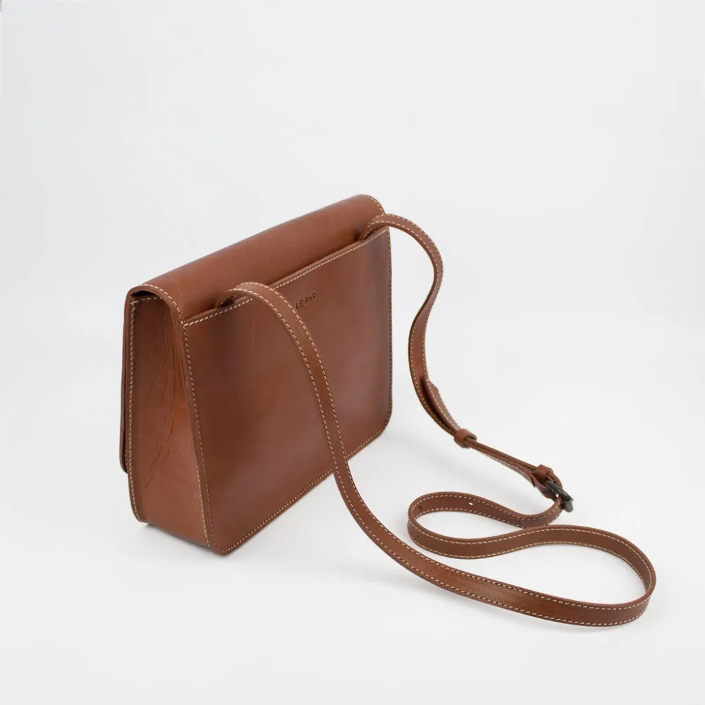 leather shoulder S1 Bag in chestnut