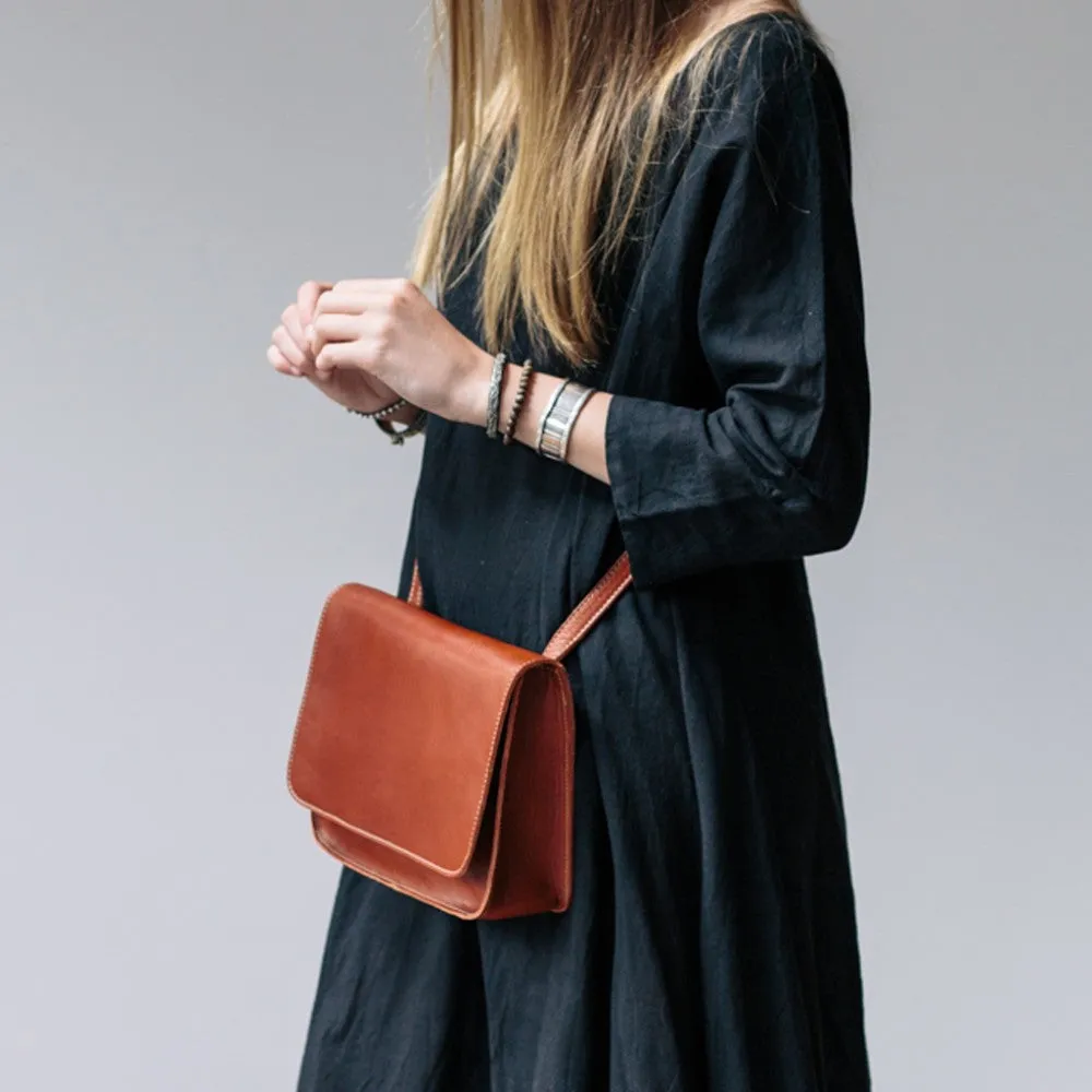 leather shoulder S1 Bag in chestnut