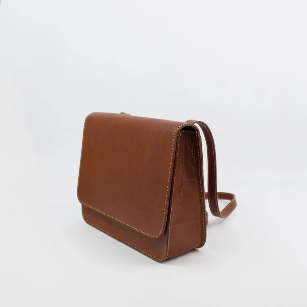 leather shoulder S1 Bag in chestnut