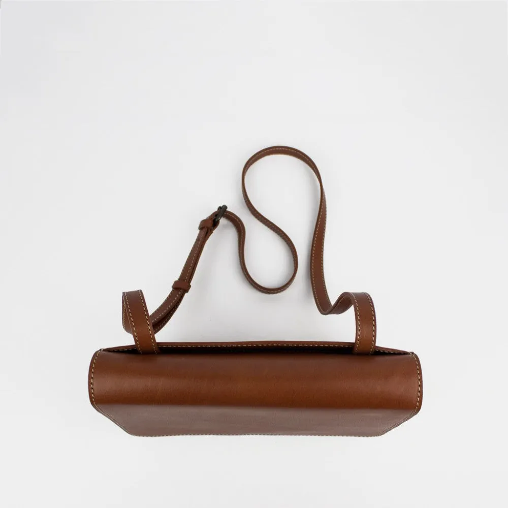 leather shoulder S1 Bag in chestnut