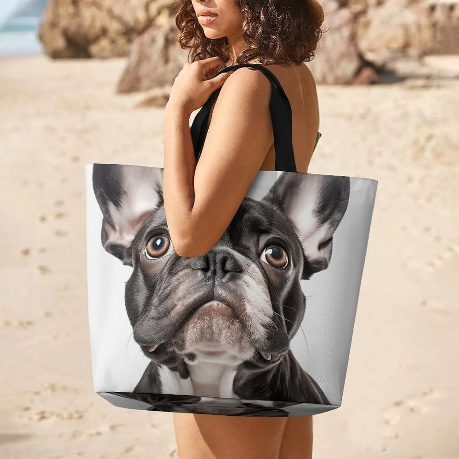 Leaves And Panther Tote Bags, Reusable Grocery Bags, Large Shopping Bag, Shoulder Bag for Women