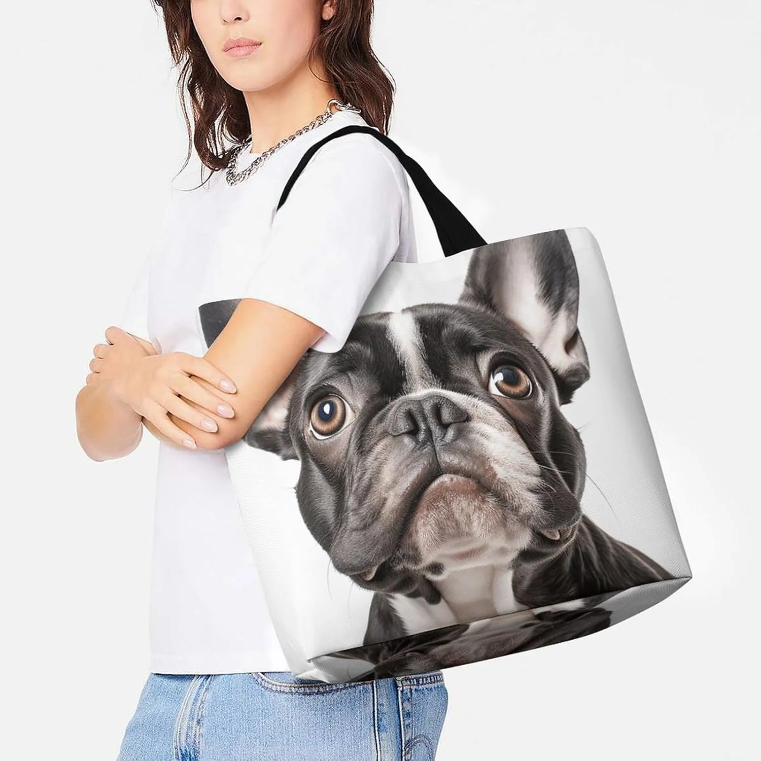 Leaves And Panther Tote Bags, Reusable Grocery Bags, Large Shopping Bag, Shoulder Bag for Women