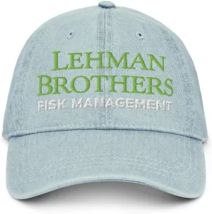 Lehman Brothers Risk Management Hat (Embroidered Denim Cap)
