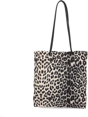 Leopard Tote Bag Cheetah Print Hobo Bag Large Shoulder Bag Tote Handbag Women Reusable Grocery Shopping Bag