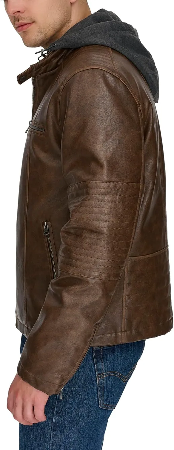 Levi's mens Faux Leather Racer Jacket