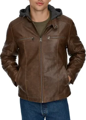 Levi's mens Faux Leather Racer Jacket